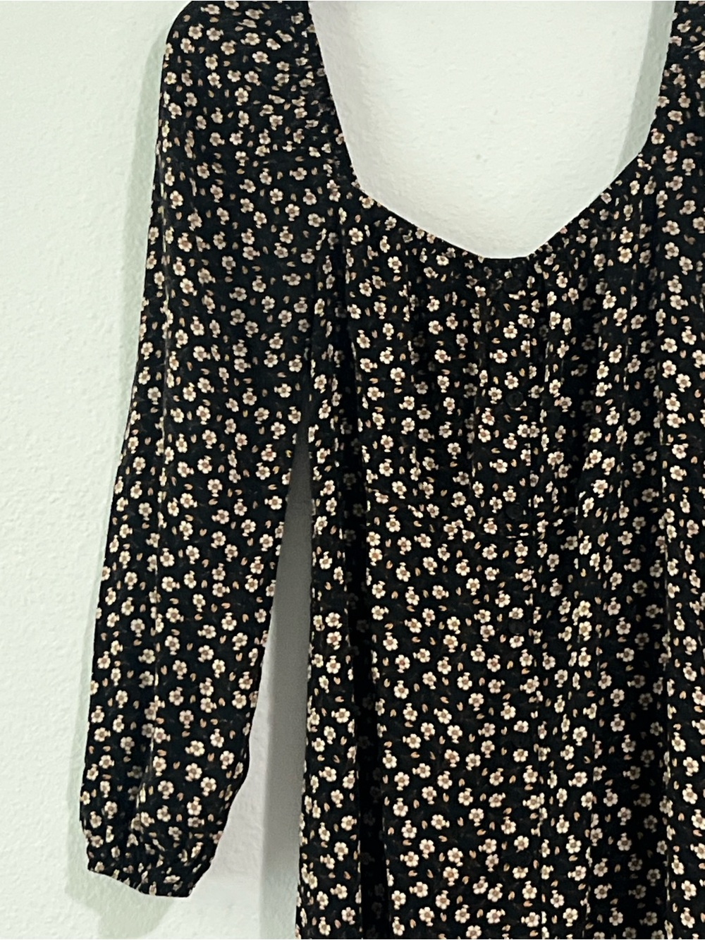 wild fable Black Floral Square-Neck Maxi Dress, Size M - Picture 6 of 9